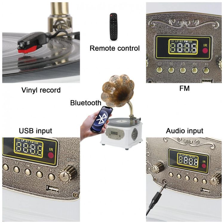 Gramofone-Retro-com-Entrada-USB-AUX-Radio-FM-Bluetooth-e-foto-2
