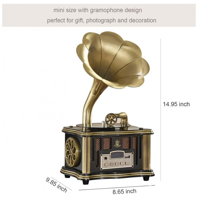 Mini-Gramofone-Retro-com-Entrada-USB-AUX-Radio-FM-foto-4