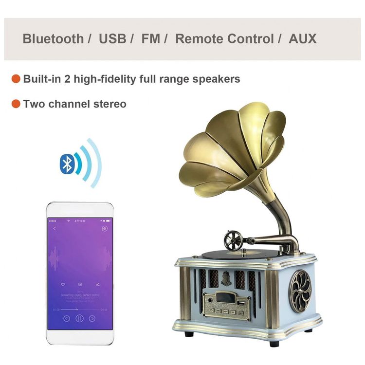 Mini-Gramofone-Retro-com-Entrada-USB-AUX-Radio-FM-foto-4