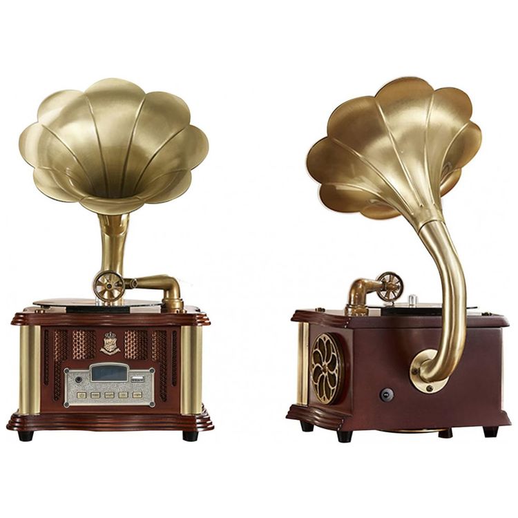 Mini-Gramofone-Retro-com-Entrada-USB-AUX-Radio-FM-foto-2
