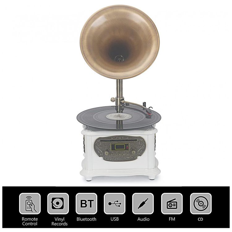 Gramofone-Toca-Discos-Retro-com-Entrada-USB-AUX-Radio-FM-foto-3