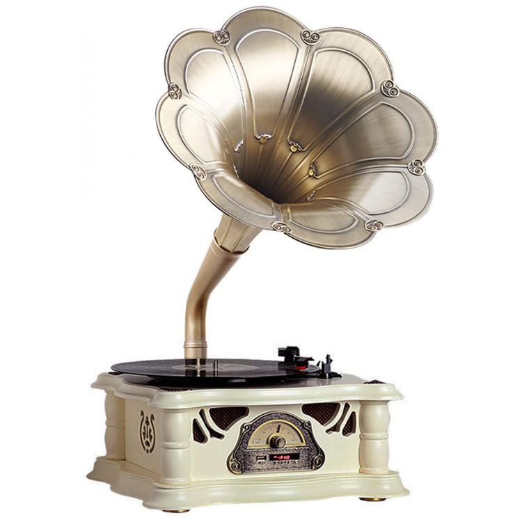 Gramofone-Toca-Discos-Retro-com-Entrada-USB-AUX-Radio-FM-e-foto-0