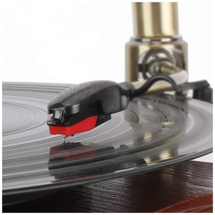 Gramofone-Toca-Discos-Retro-com-Entrada-USB-AUX-Radio-FM-e-foto-1