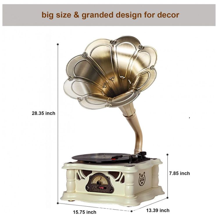 Gramofone-Toca-Discos-Retro-com-Entrada-USB-AUX-Radio-FM-e-foto-4