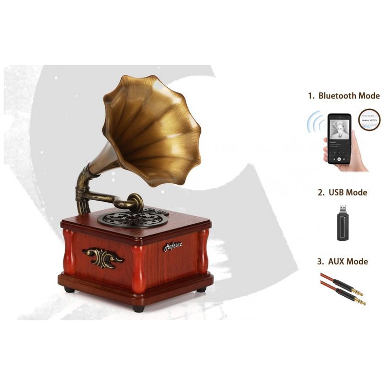 Mini-Gramofone-Toca-Discos-Retro-com-USB-AUX-e-Bluetooth-foto-2