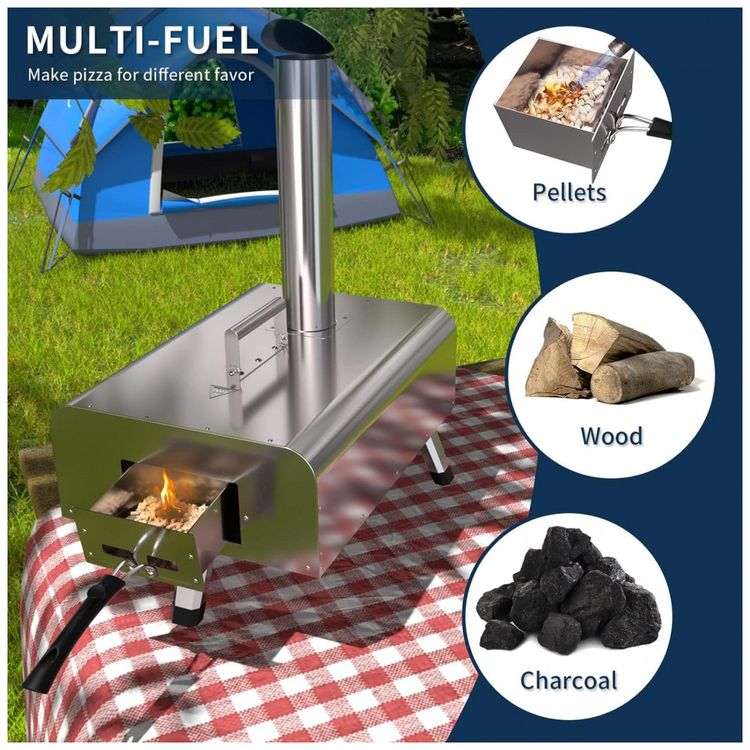 Forno-de-Pizza-a-Gas-Portatil-Aco-Inoxidavel-com-Livro-de-foto-2