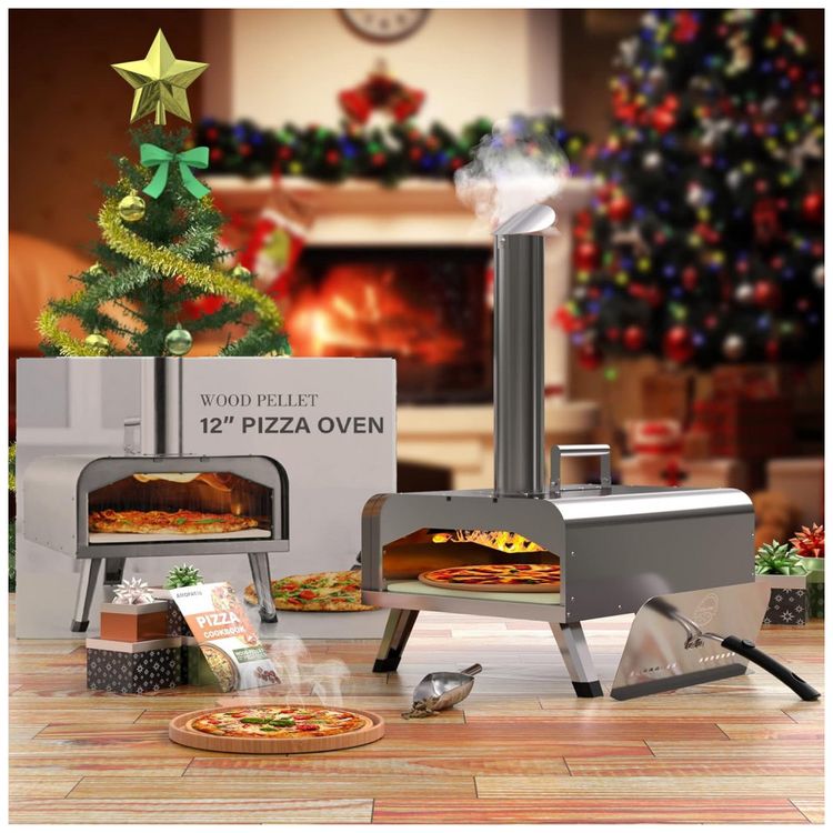 Forno-de-Pizza-a-Gas-Portatil-Aco-Inoxidavel-com-Livro-de-foto-1