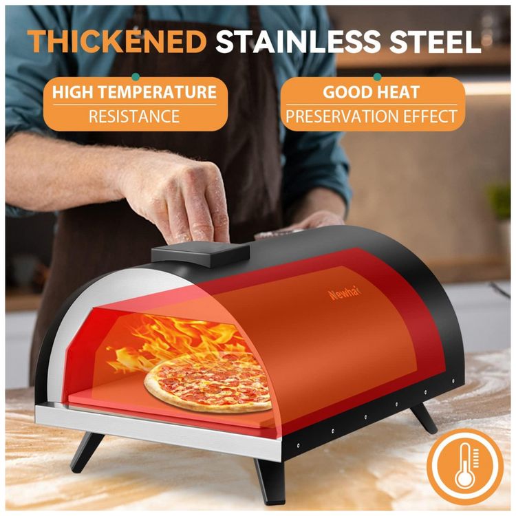 Forno-de-Pizza-a-Carvao-Portatil-Aco-Inoxidavel-com-Pedra-de-foto-1