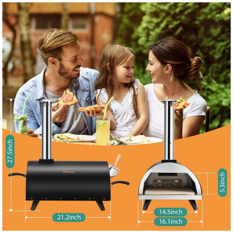 Forno-de-Pizza-a-Carvao-Portatil-Aco-Inoxidavel-com-Pedra-de-foto-3