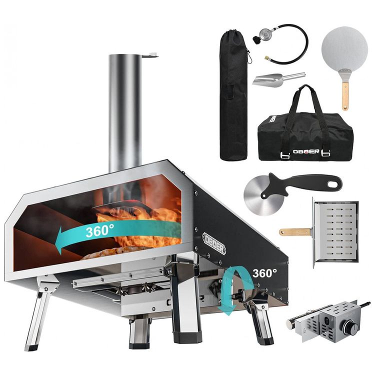 Forno-de-Pizza-a-Gas-Portatil-Aco-Inoxidavel-com-Termometro-foto-0