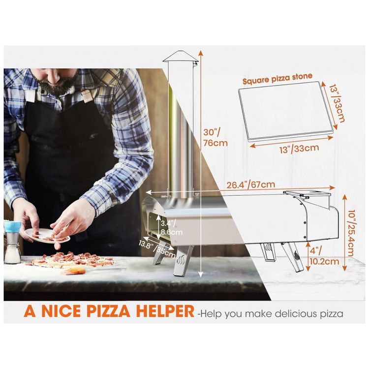 Forno-de-Pizza-a-Carvao-Portatil-com-Pedra-de-Pizza-Mimiuo-foto-1