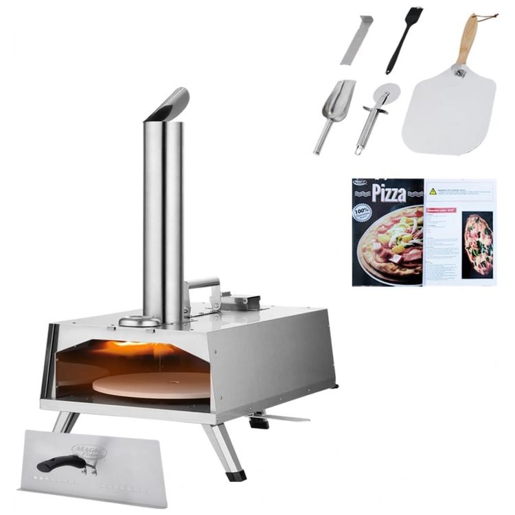 Forno-de-Pizza-a-Carvao-Portatil-Aco-Inoxidavel-com-Pedra-de-foto-0