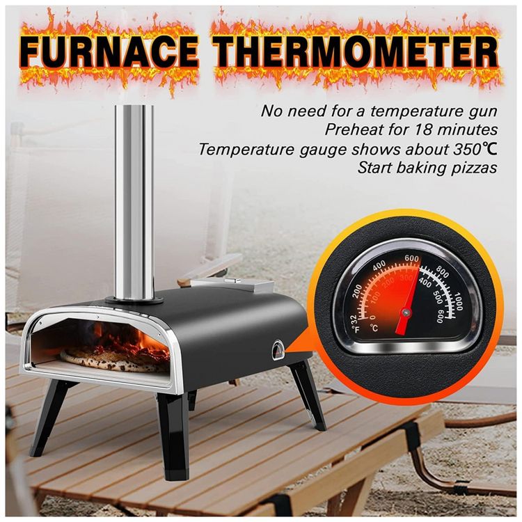 Forno-de-Pizza-a-Gas-Portatil-Aco-Inoxidavel-com-Termometro-foto-2