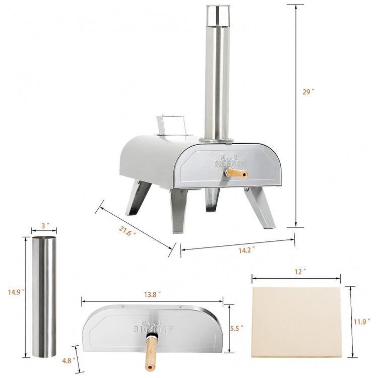 Forno-de-Pizza-a-Gas-Portatil-Aco-Inoxidavel-BIG-HORN-foto-3