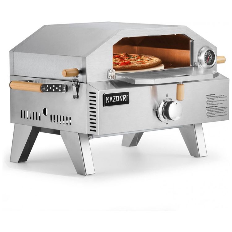 Forno-de-Pizza-a-Gas-Portatil-Aco-Inoxidavel-com-Termometro-foto-0