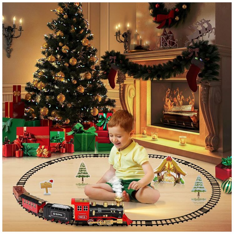 Conjunto-de-Trenzinho-de-Brinquedo-com-Vapor-Carros-de-foto-1