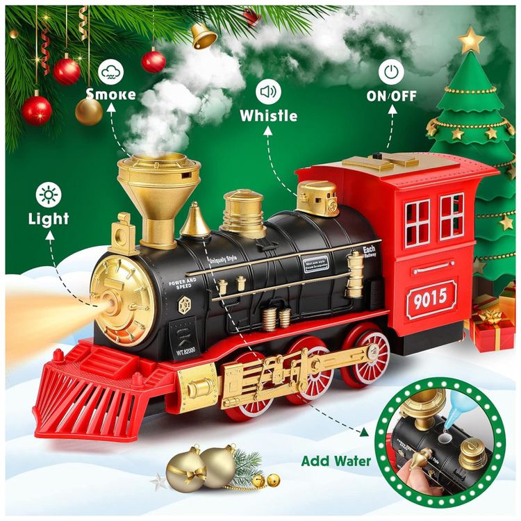 Conjunto-de-Trenzinho-de-Brinquedo-com-Vapor-Carros-de-foto-2