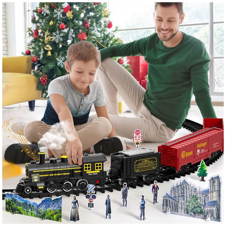 Conjunto-de-Trenzinho-de-Brinquedo-com-Vapor-Luz-e-Sons-foto-1