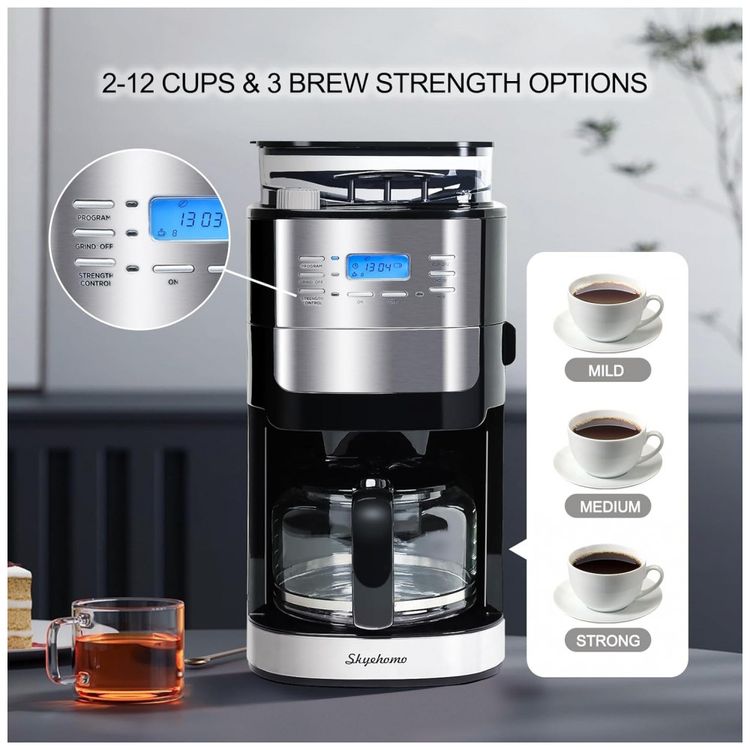 Cafeteira-Eletrica-Programavel-com-Moedor-de-Cafe-e-Jarra-de-foto-2