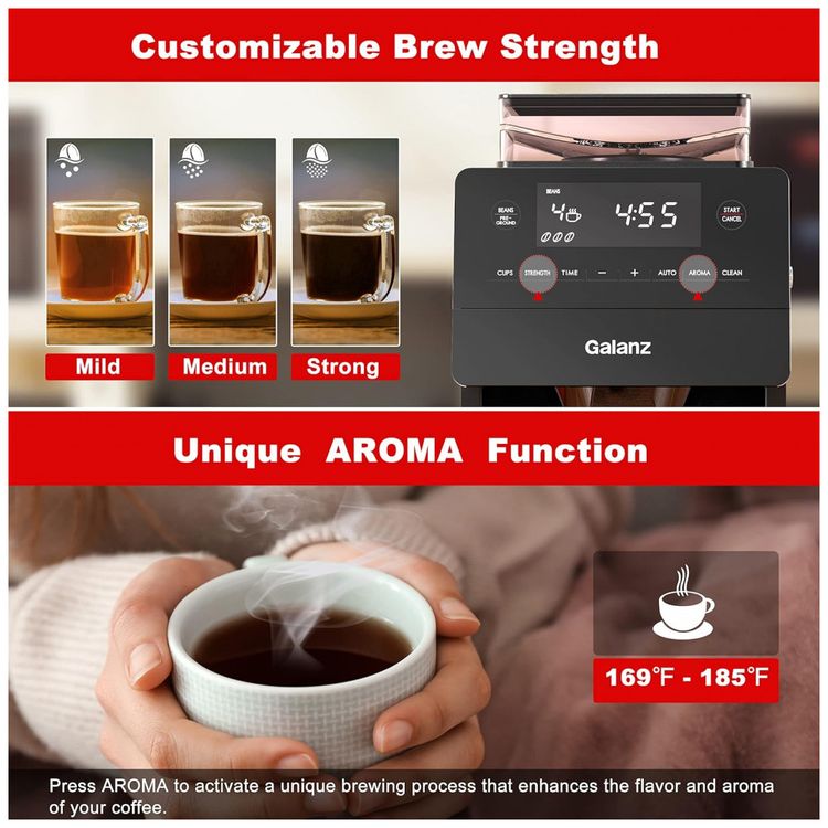 Maquina-de-Cafe-2-em-1-com-Moagem-Ajustavel-Tela-LED-foto-4