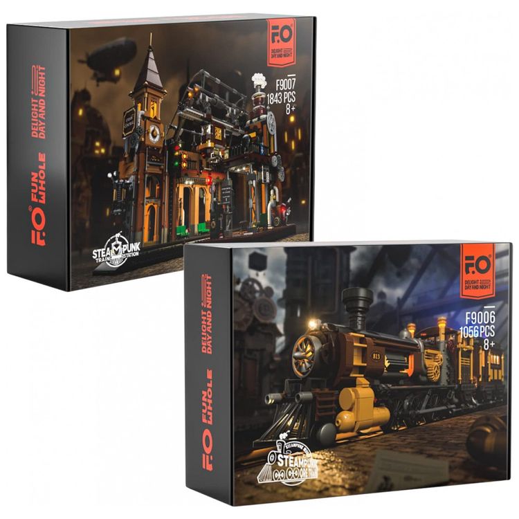 Kit-de-Construcao-Trem-e-Estacao-de-Trem-Steampunk-2899-foto-1