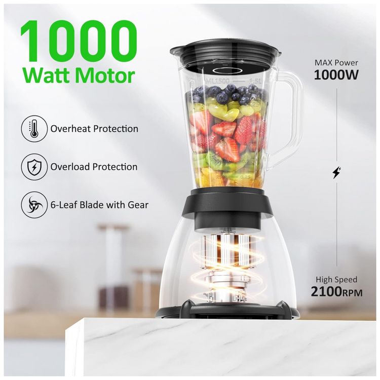 Liquidificador-de-Bancada-1.4L-com-5-Velocidades-e-Jarra-de-foto-1
