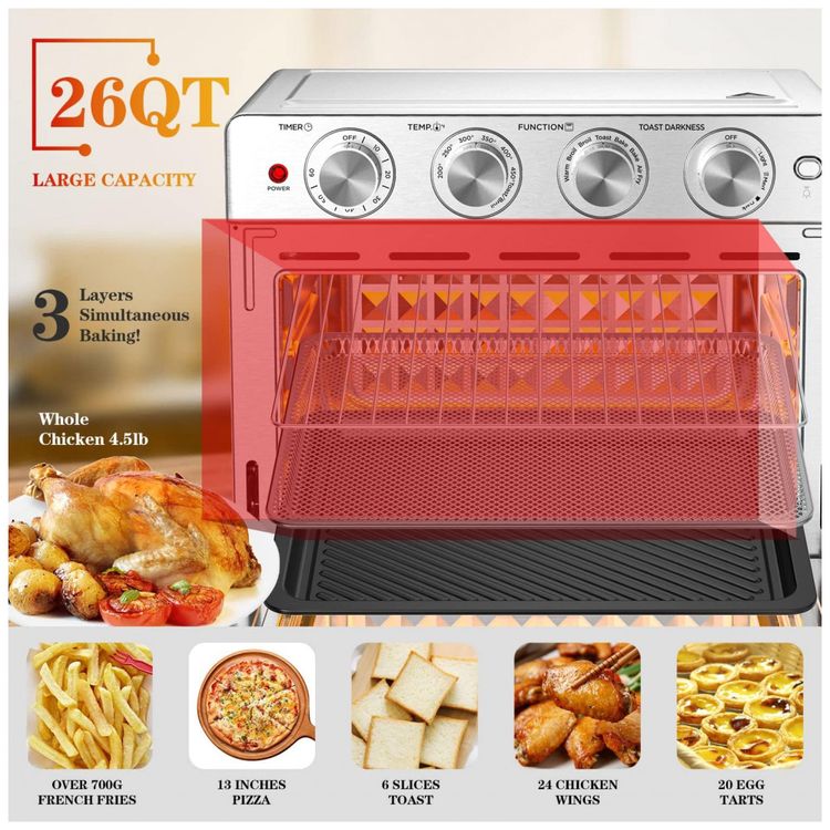 Forno-Eletrico-de-Bancada-26L-com-6-Funcoes-Incluindo-Air-foto-1