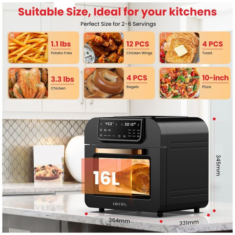 Forno-Eletrico-de-Bancada-16-Litros-10-em-1-com-Rotisserie-e-foto-2