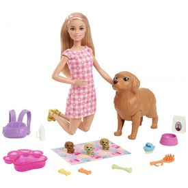 Boneca-Barbie-e-Animais-de-Estimacao-com-3-Filhotes-foto-0