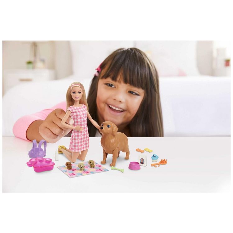 Boneca-Barbie-e-Animais-de-Estimacao-com-3-Filhotes-foto-1