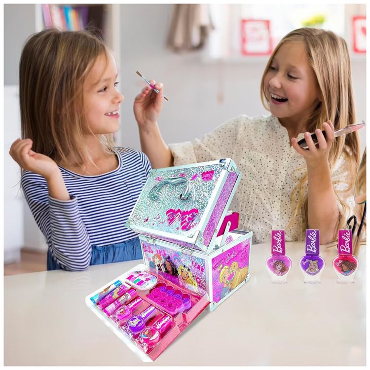 Kit-de-Maquiagem-Infantil-Lavavel-da-Barbie-para-Criancas-a-foto-5