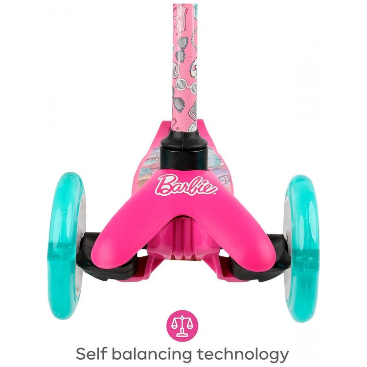 Patinete-Infantil-com-3-Rodas-Iluminadas-da-Barbie-Rosa-foto-3