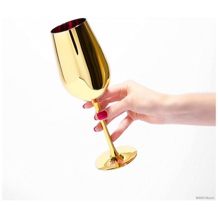 Kit-de-Tacas-para-Vinho-da-Barbie-500-mL-Ouro-com-Vidro-de-foto-2