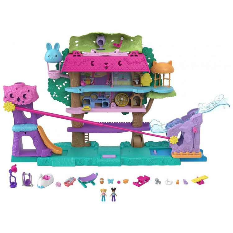 Casa-de-Bonecas-Polly-com-2-Mini-Bonecas-Carro-de-foto-0