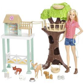 Boneca-Barbie-Veterinaria-com-8-Animais-de-Estimacao-e-Casa-foto-0