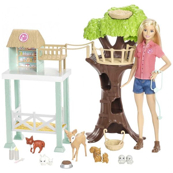 Boneca-Barbie-Veterinaria-com-8-Animais-de-Estimacao-e-Casa-foto-0