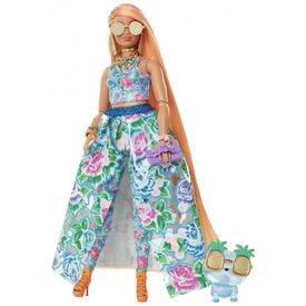 Boneca-Barbie-Extravagante-com-Vestido-Floral-e-Acessorios-foto-0