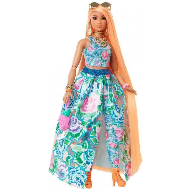 Boneca-Barbie-Extravagante-com-Vestido-Floral-e-Acessorios-foto-1