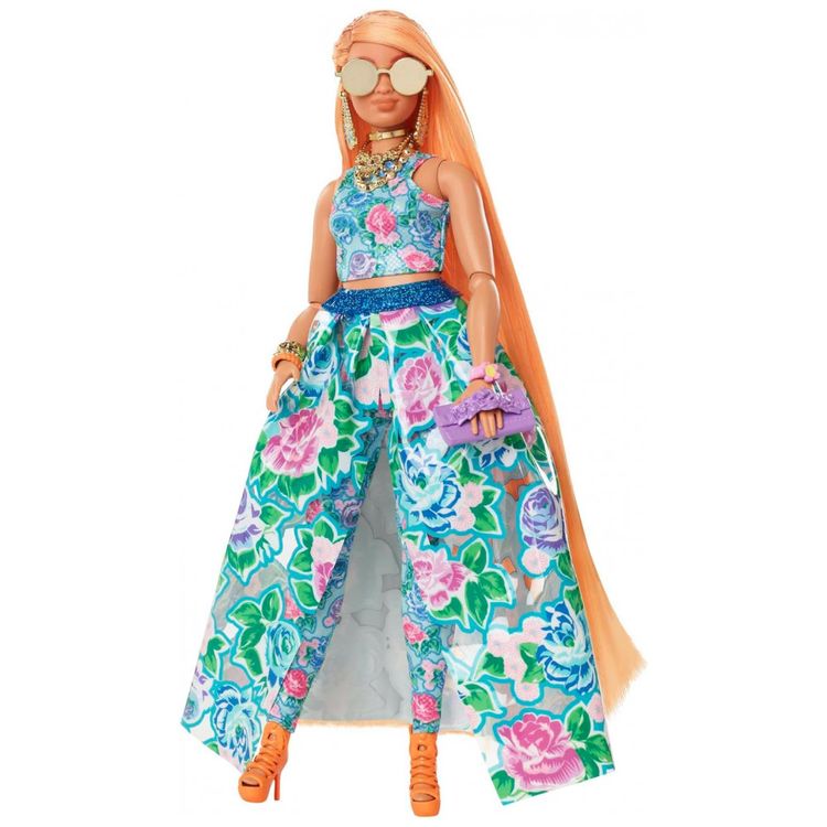 Boneca-Barbie-Extravagante-com-Vestido-Floral-e-Acessorios-foto-4
