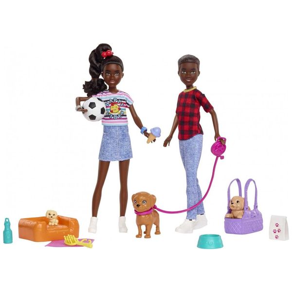 Boneca-Barbie-Irmaos-Gemeos-com-10-Acessorios-e-Pets-de-foto-0