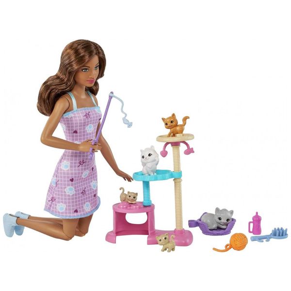 Boneca-Barbie-Cuidadora-de-Animais-com-5-Acessorios-e-Pets-foto-0
