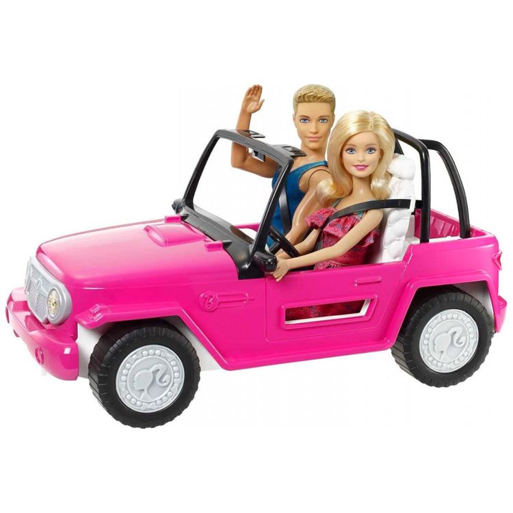 Carro-da-Barbie-e-do-Ken-para-Viagem-de-Praia-Rosa-foto-3