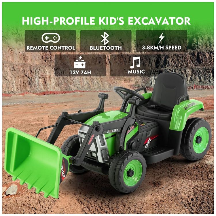Escavadeira-Eletrica-Infantil-a-Bateria-12V-com-Controle-foto-1