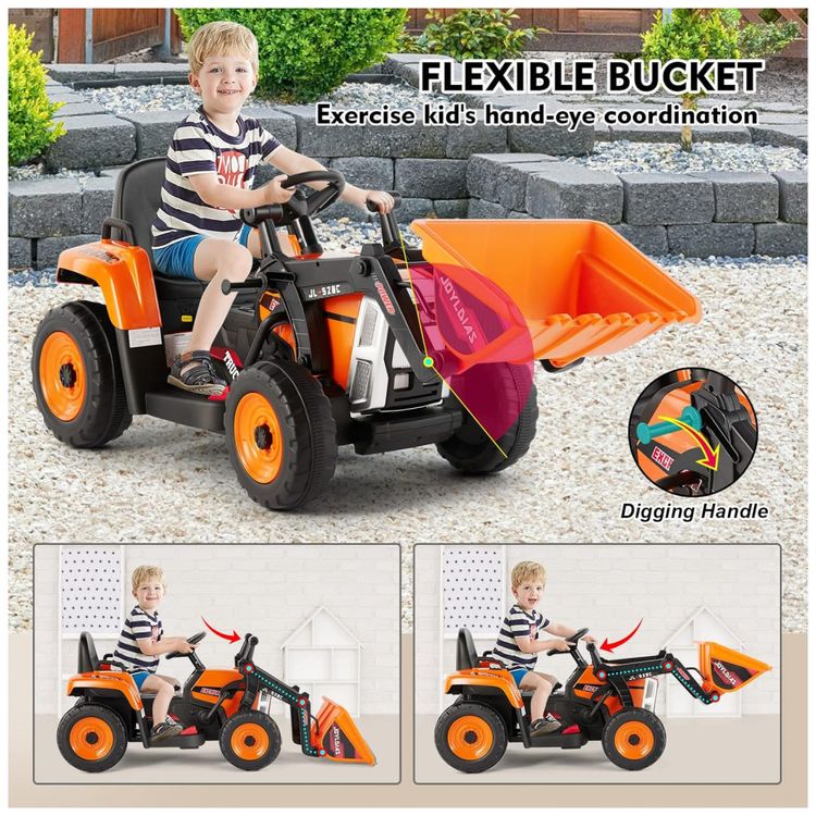Escavadeira-Eletrica-Infantil-a-Bateria-12V-com-Controle-foto-2