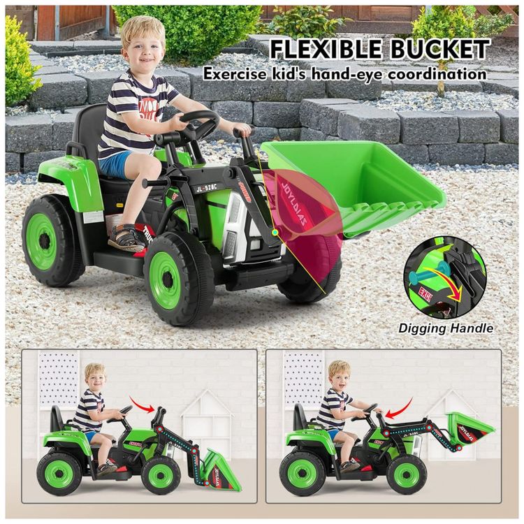 Escavadeira-Eletrica-Infantil-a-Bateria-12V-com-Controle-foto-3