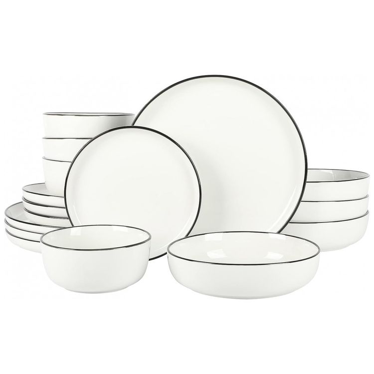 Aparelho-de-Jantar-com-16-Pecas-em-Porcelana-Borda-Preta-foto-0
