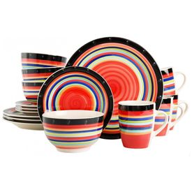 Aparelho-de-Jantar-com-16-Pecas-em-Ceramica-Pintado-a-Mao-foto-0