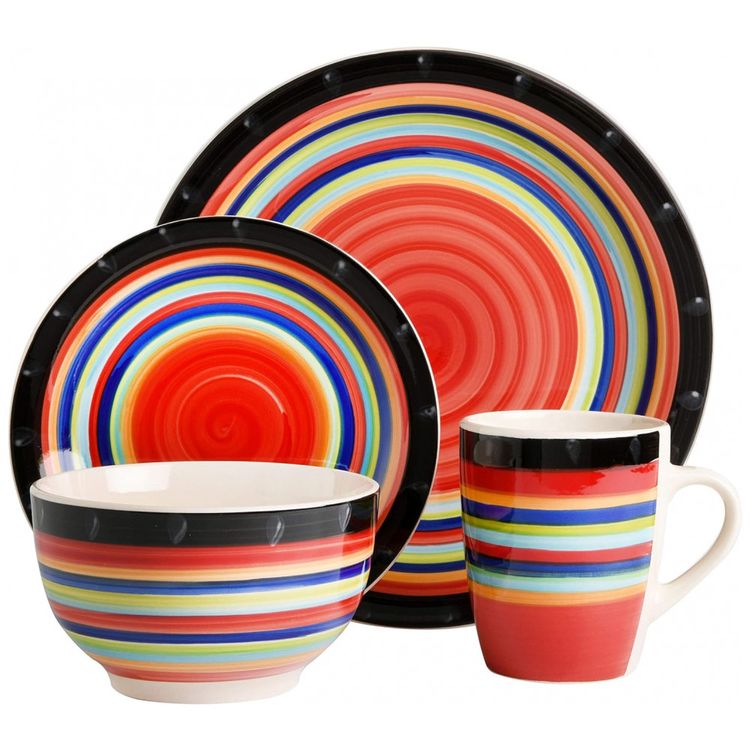 Aparelho-de-Jantar-com-16-Pecas-em-Ceramica-Pintado-a-Mao-foto-1