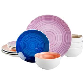 Aparelho-de-Jantar-com-12-Pecas-em-Ceramica-Pintadas-a-Mao-foto-0