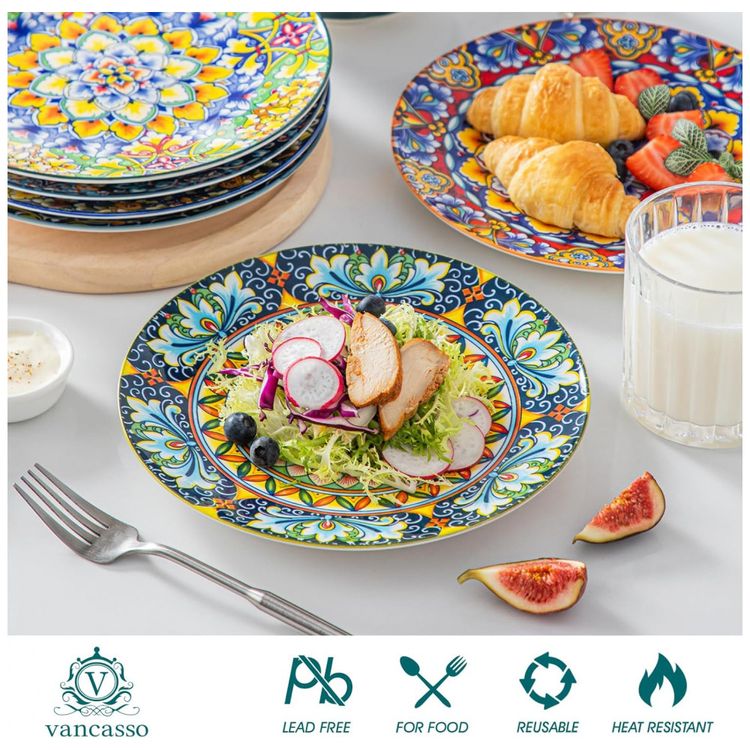 Conjunto-de-Pratos-de-Sobremesa-em-Ceramica-no-Estilo-foto-2